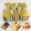100pcs 84x90mm Square Golden Paper Plates Dessert Board Base - 6