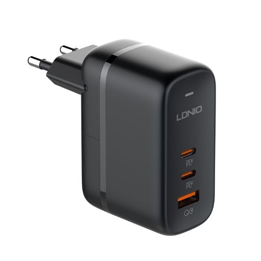 LDNIO Q366 65W USB + Dual Type-C Charger + 1m Cable EU Plug - 1