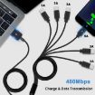 JUNSUNMAY 6 in 1 USB 2.0 to Type-C Splitter Cable 0.5m - 4