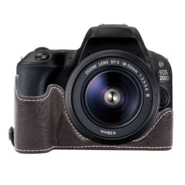 Canon EOS 200D II/200D Buffalo Texture PU Leather Camera Half Case Base - 1
