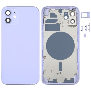 Purple Back Housing Cover with SIM Card Tray & Side Keys for iPhone 12 - 1