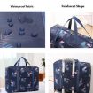 Waterproof Foldable Hand Luggage Bag - Navy Blue Flamingo - 4