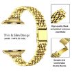 Apple Watch 38mm Slim Metal Band (Gold) - Seven Bead Slingshot Buckle - 2