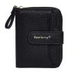 Baellerry N1915 Lychee Pattern Women Short Wallet (Black) - 1