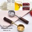 15ml Wooden Handle Stainless Steel Measuring Spoon - Gold - 4