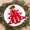 6pcs Christmas Tree Knife and Fork Sleeve Tableware Bag (Red) - 4