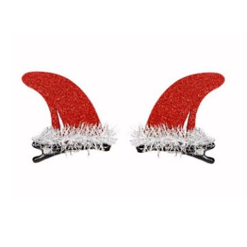 Halloween Hair Clips Kids Party Dress Up Jewelry, Red Devil Horns - 1