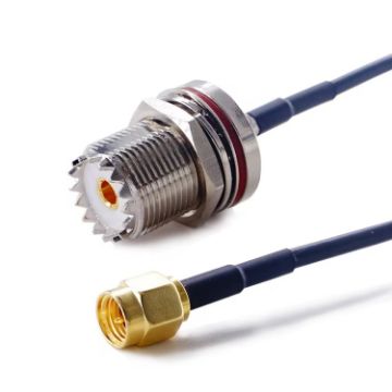 15cm SMA Male to SO239 UHF Female Coaxial RF Cable RG174 Connector - 1