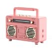 BT21 Retro USB Flash Drive FM Radio Wireless Bluetooth Speaker, Pink - 1