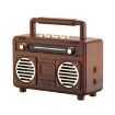 BT21 Retro USB Flash Drive FM Radio Wireless Bluetooth Speaker, Rosewood - 1