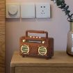 BT21 Retro USB Flash Drive FM Radio Wireless Bluetooth Speaker, Rosewood - 7