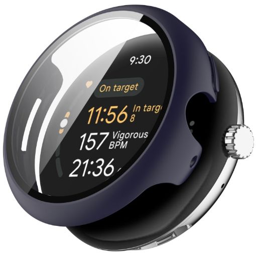Google Pixel Watch 3 45mm Protective Case + Tempered Film - Midnight Blue - 1