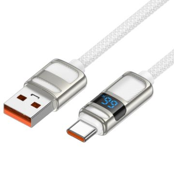 hoco U137 USB to USB-C/Type-C 5A Charging Data Cable 1.2m White - 1