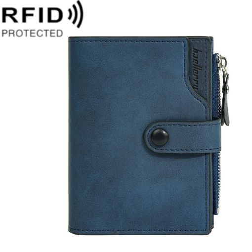 Baellerry D5113 RFID Anti-theft Short Wallet Coin Purse Blue - 1