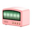 Pink Mini Card USB Flash Drive FM Radio Retro Wireless Bluetooth Speaker - 1