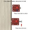 Plastic Cabinet Door Spring Latch Safety Lock - 2pcs, Brown - 7