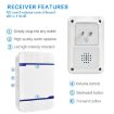 Waterproof Wireless Doorbell Set - 2 Receivers & Transmitters - US Plug - 4