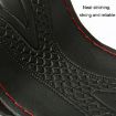 38cm Wine Red Cowhide Steering Wheel Cover - Four-Season Embossed Hand-Sewn - 6