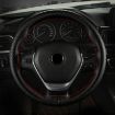 38cm Cowhide Steering Wheel Cover - Coffee - 7