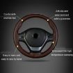 38cm Cowhide Hand-sewn Steering Wheel Cover - Coffee - 3