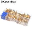 Gold Brass Quick Crimping Buckle U-Shaped Terminal Set - 500pcs/Box - 1