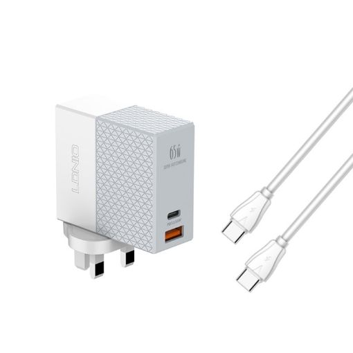 LDNIO A2620C PD3.0 65W USB Power Adapter with Type-C Cable - 1
