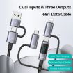 USAMS 60W 6 in 1 Fast Charging Cable, 1.2m Length - Titanium Gray - 3