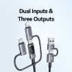 USAMS 60W 6 in 1 Fast Charging Cable, 2m Length - Titanium Gray - 4