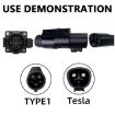 Tesla-TYPE1 EV Charging Station Adapter Conversion Head - Black - 2
