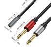 3m Gold Plated 3.5mm TRS Female to 2 x 6.35mm TS Male Y Splitter Adapter Cable - 3