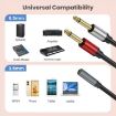 Gold Plated 3.5mm TRS Female to 2 x 6.35mm TS Male Y Splitter Adapter Cable - 4