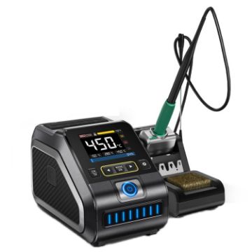 FNIRSI 200W Electric Soldering Iron Station - US Plug - 6 Heads - 1