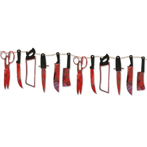 Halloween Blood Knife Pendant Decorative Flag Haunted House Door Curtain - 1