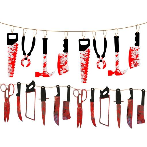 Halloween Blood Knife Pendant Decorative Flag Curtain - 1