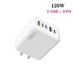 120W 3 PD Type-C Dual USB Quick Charger for Mobile Phones - 2