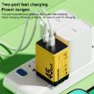 WK WP-U33 45W USB-C/Type-Cx2 GaN Fast Charger EU Plug Green - 5