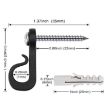 Holiday Lights Hanger Hooks - 20pcs/Box - Black - 3