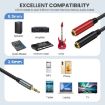 Gold Plated 3.5mm TRS Male to 2 x 6.35mm Female Y Splitter Adapter Cable - 4