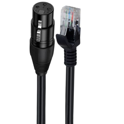 XLR 3 Pin Female to RJ45 Male Cable for DMX-CON Controller, 30cm Black - 1