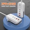 5 in 1 Smart Power Socket with 2 x PD 66W, 2 x USB Fast Charger (UK Plug) - 3