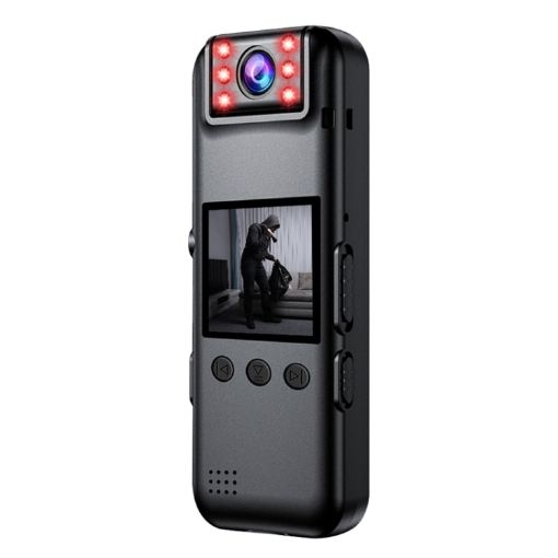 A82 IR Night Vision Rotating Lens 2K HD Video WiFi Recorder Black - 1