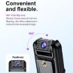 A82 IR Night Vision Rotating Lens 2K HD Video WiFi Recorder Black - 5