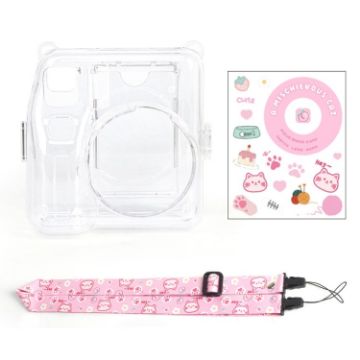 Fujifilm Instax Mini SE Photo Bag Crystal Case Pink Cat - 1