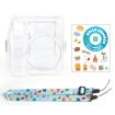 Fujifilm Instax Mini SE Photo Bag Crystal Case with Shoulder Strap - Blue Beach Travel - 1