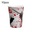 10pcs Halloween Blood Handprint Tableware - Paper Cups - 1