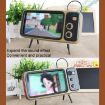 Retro Small TV Desktop Cell Phone Holder Bluetooth Speaker Silver Gray - 2