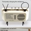 Retro Small TV Desktop Cell Phone Holder Bluetooth Speaker Silver Gray - 3