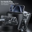iPhone 15 Pro Max Holder Hand Strap MagSafe Case - Titanium Grey + Orange Strap - 4