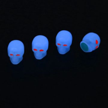 Blue Skull Valve Cap Set for Car & Motorcycle Tires - 1