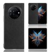 Tecno Phantom V Fold Black Litchi Texture Back Cover Case - 1